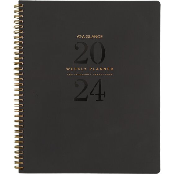 ATAGLANCE Signature Lite 2024 Weekly Monthly Planner, Black, Large, 8