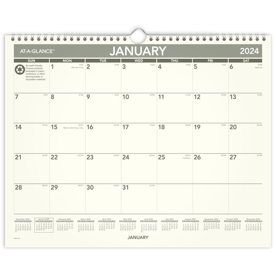 Family Calendar 2024 DIN A3, Recycled Paper, Climate Neutral