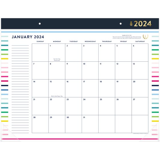 Simplified by Emily Ley for ATAGLANCE 2024 Monthly Desk Pad Calendar