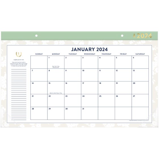Simplified by Emily Ley for ATAGLANCE 2024 Monthly Desk Pad Calendar