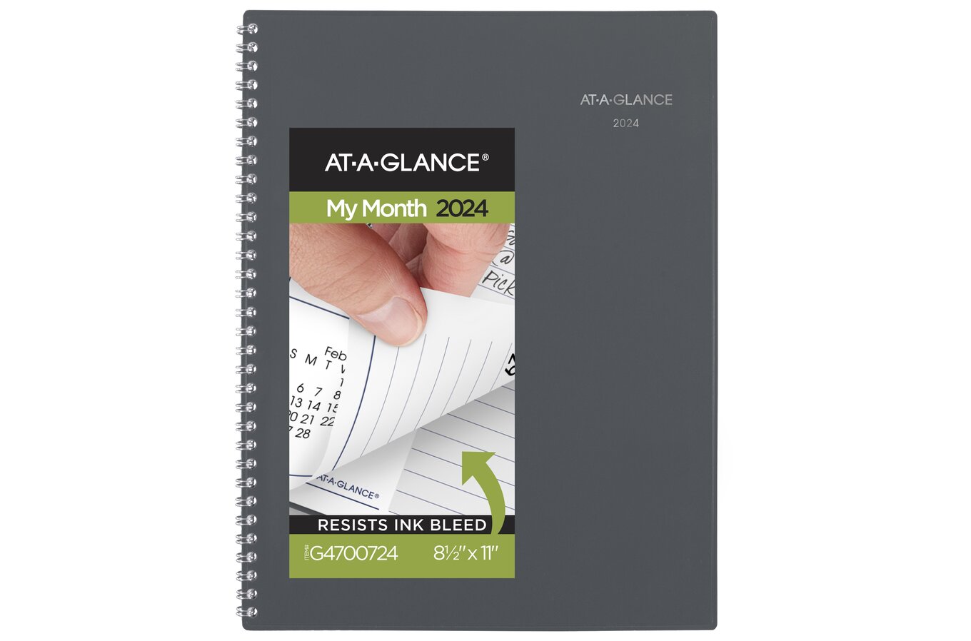 AT-A-GLANCE DayMinder 2024 Monthly Planner, Gray, Large, 8 1/2 x 11, Monthly Planner