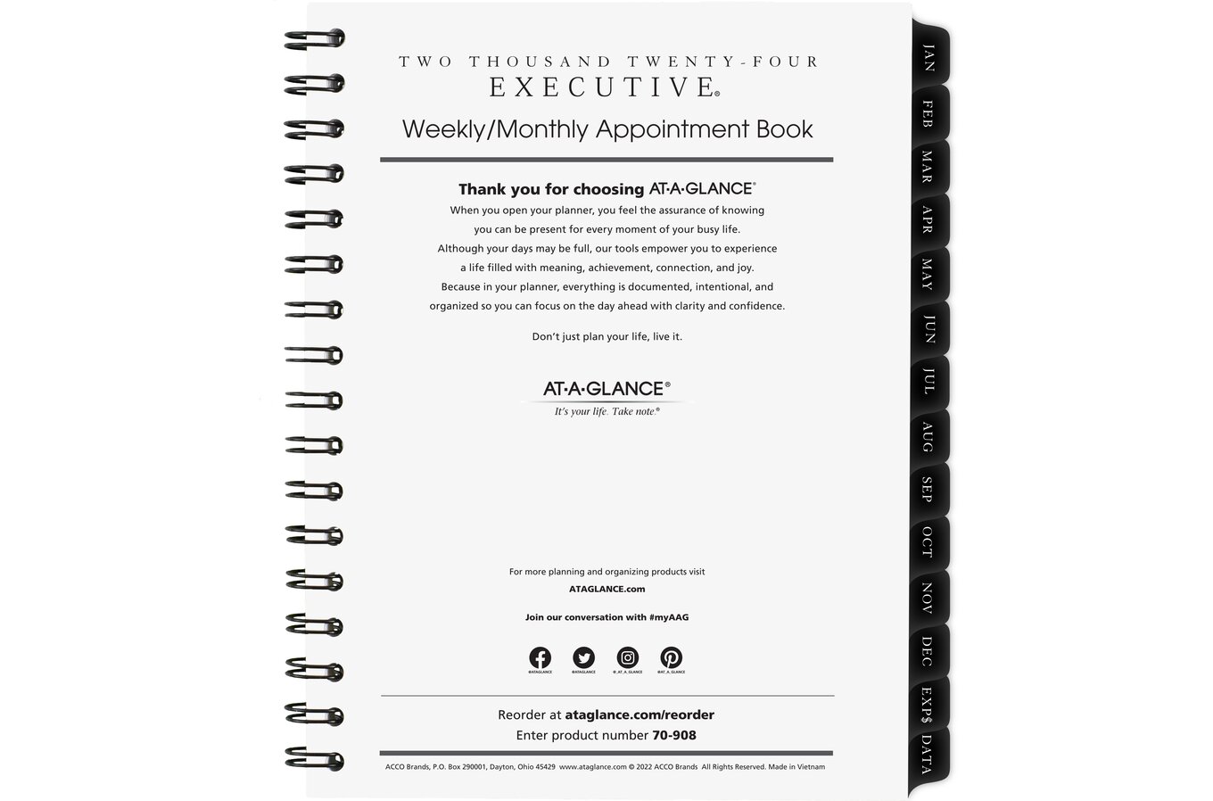 Daily Planner Inserts No. 12 | The Executive Agenda | Planner Refill Pages