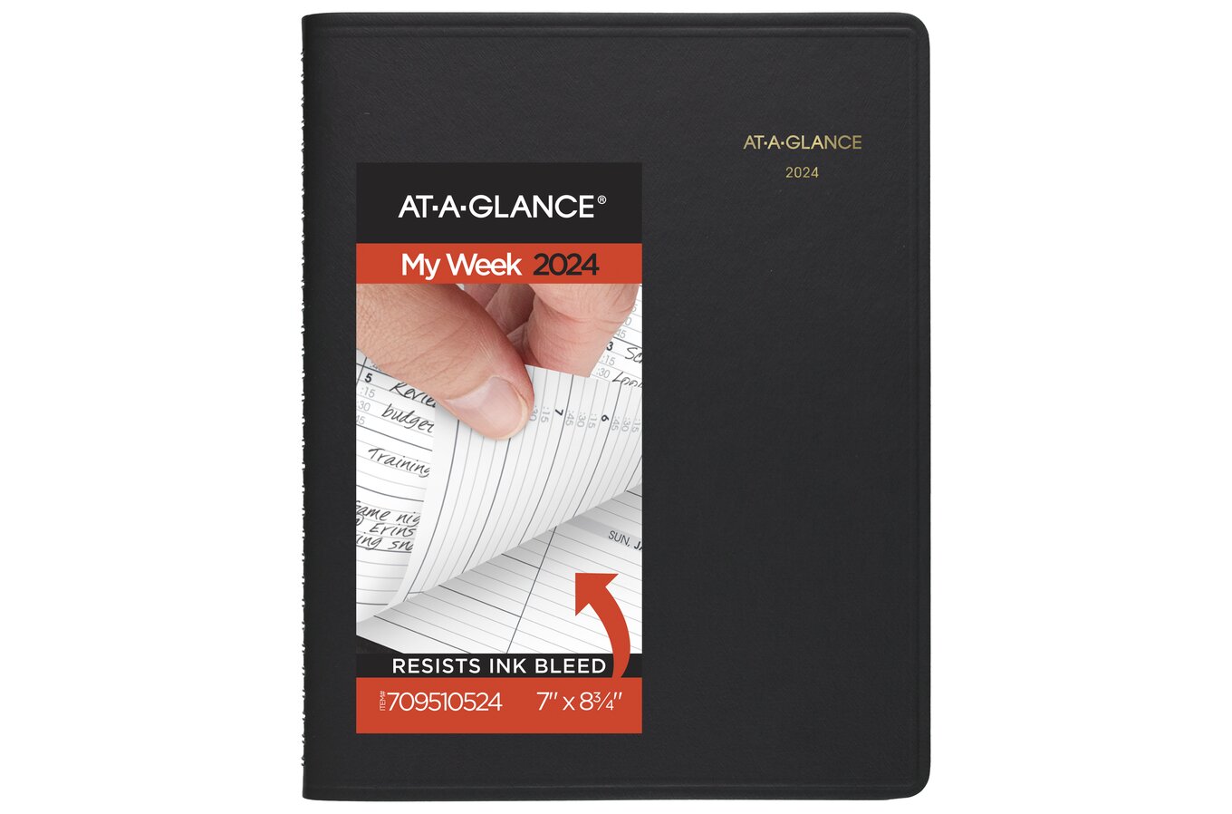 AT-A-GLANCE 2024 Weekly Appointment Book Planner, Black, Medium, 7" x 8  3/4" | Weekly Planner | AT-A-GLANCE