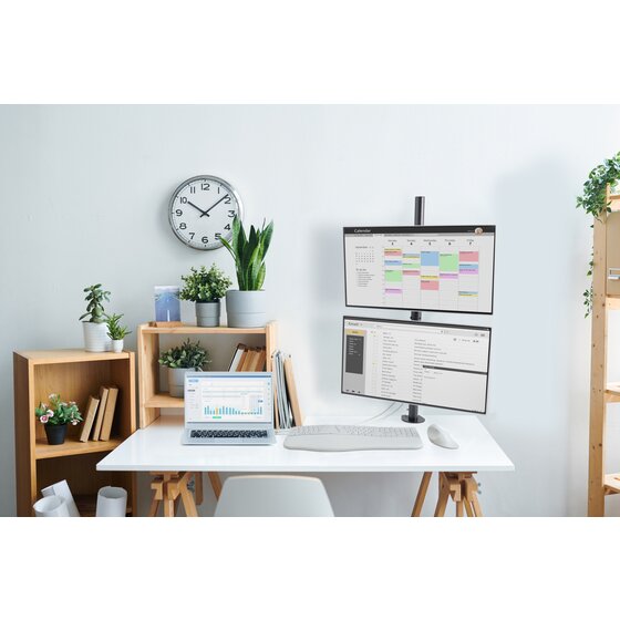KAS 257SMP5 マルチタッチ式 Vertical Stacking Dual Monitor Arm | Ergonomic Single & Dual