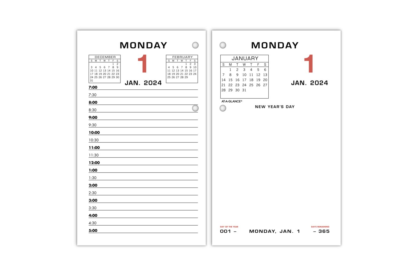 At-A-Glance 2024 Loose-Leaf Desk Calendar Refills