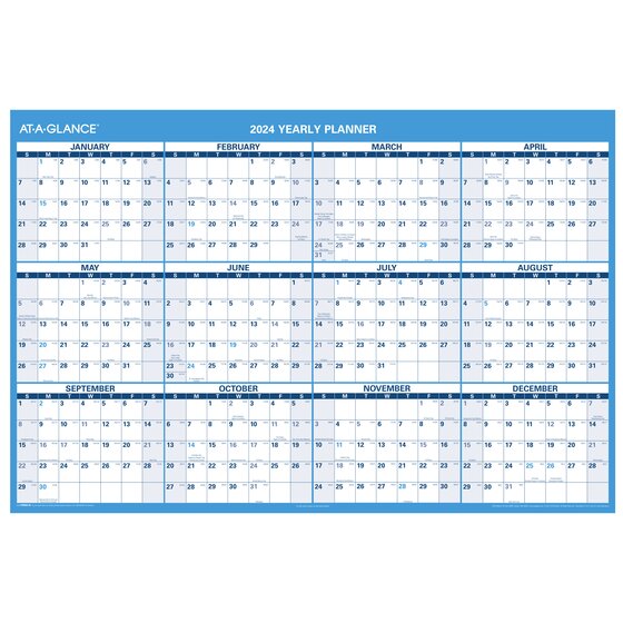 ATAGLANCE 2024 Horizontal Reversible Erasable Wall Calendar, Extra