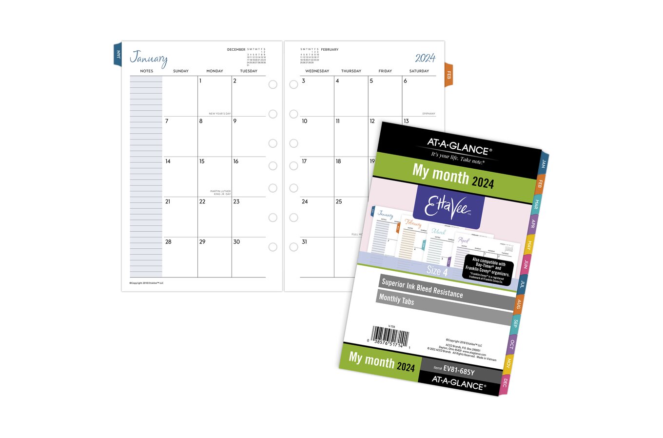 Day-Timer Two Page Per Day Reference Planner Refills, Loose-Leaf, Desk  Size, 5 1/2 x 8 1/2, Daily