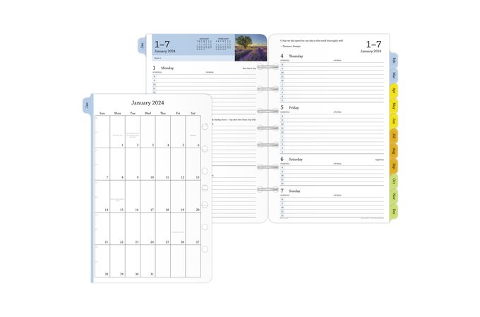 Day-timer January 2024 December 2024 Two Page per Day Reference Planner Refill, Size: Folio, White