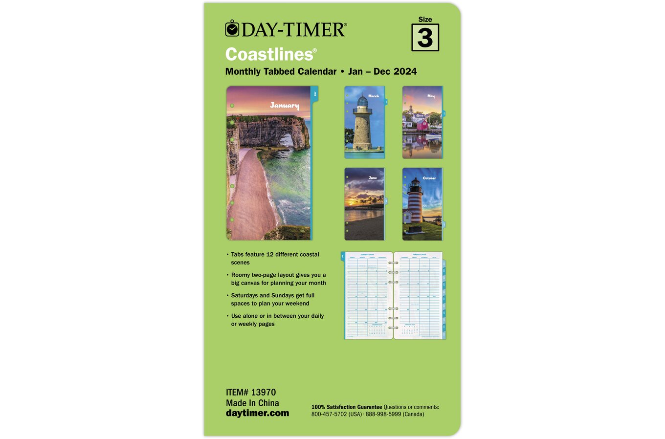Day-timer coastlines 2023 Two Page per Week Planner Refill Loose-leaf Portable