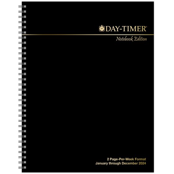 Day-timer January 2024 December 2024 Two Page per Day Reference Planner Refill, Size: Folio, White