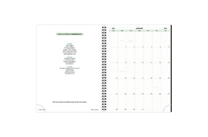 Day-timer January 2024 December 2024 Two Page per Month Indexed Planner Refill