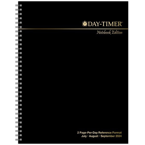 DayTimer July 2024 June 2025 Two Page Per Day Reference Planner