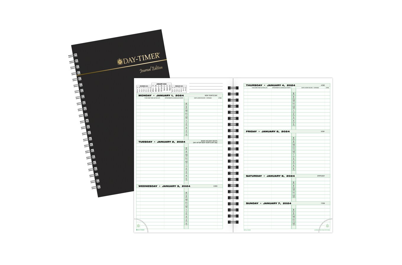 Day-timer January 2024 December 2024 Two Page per Month Indexed Planner Refill