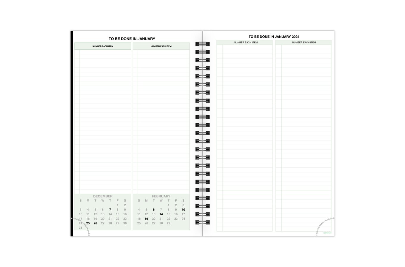 Day-timer January 2024 December 2024 Two Page per Day Reference Planner Refill, Size: Folio, White