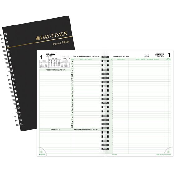 Day-Timer® Two Page Per Day Reference Wirebound Planner Refills, 5