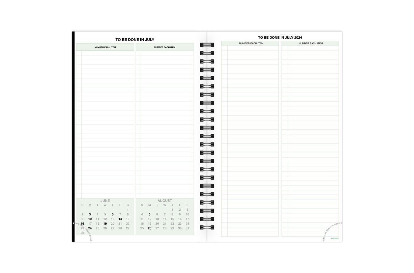 Agenda sur 2 pages non daté • Your Personal Organizer