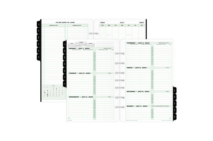 Day-timer July 2023 June 2024 Two Page per Day Reference Planner Refill, Size: Desk, White