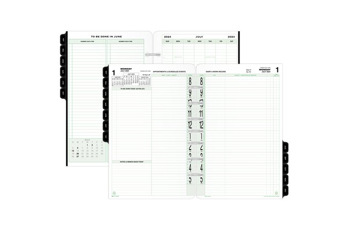 Day-Timer Two Page Per Day Original Loose-Leaf Planner Refills, 5 1/2 x 8  1/2, Daily