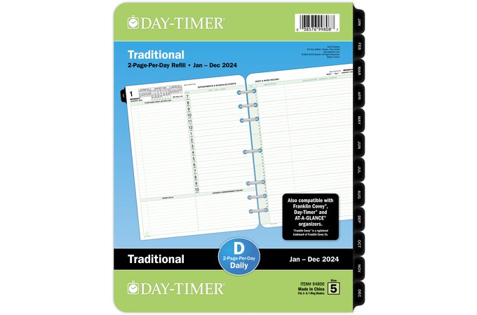 AT-A-GLANCE 2023 Daily Planner One Page Per Day Refill Loose-Leaf Desk Size  5 12 