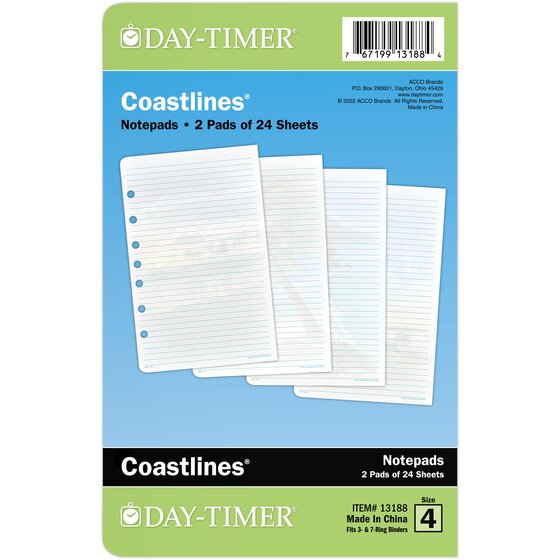 DayTimer Coastlines Note Pads Notes & ToDo Pages DayTimer