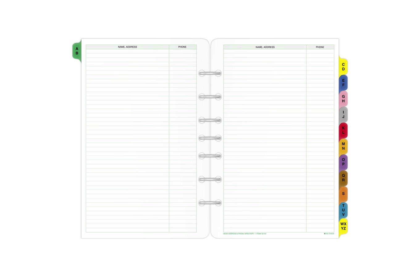  Personal Contacts Address Book Planner Insert Refill