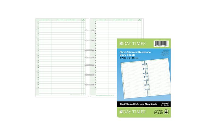 Day-Timer Short-Trimmed Reference Diary Pad, Desk Size, 5 1/2