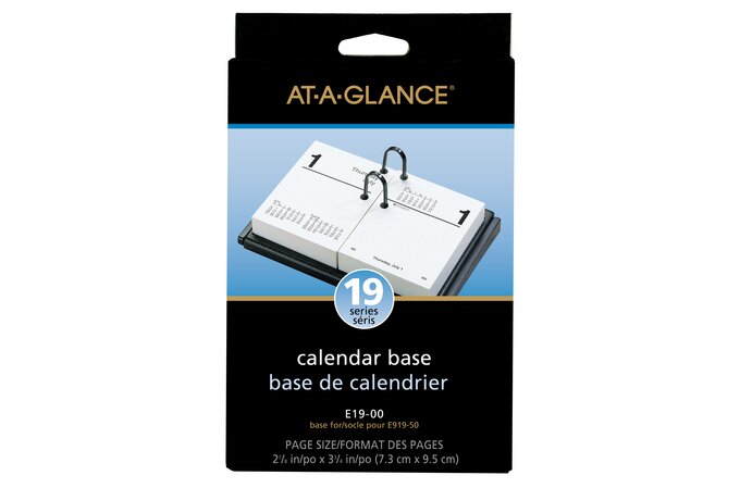 AT-A-GLANCE Loose-Leaf Desk Calendar Base, 19 Style, Holds 3 1/2
