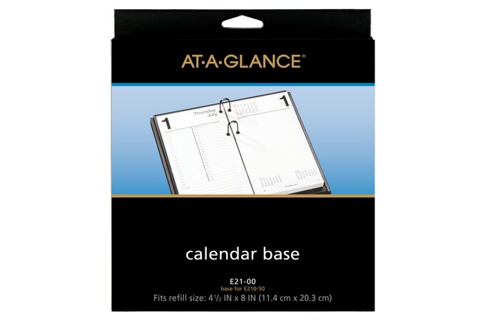 AT-A-GLANCE Loose-Leaf Desk Calendar Base, 21 Style, Black, Holds 4 1/2