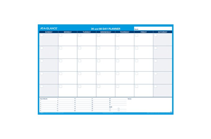 AT-A-GLANCE® Undated 30 and 60-Day Horizontal Erasable Wall Calendar ...