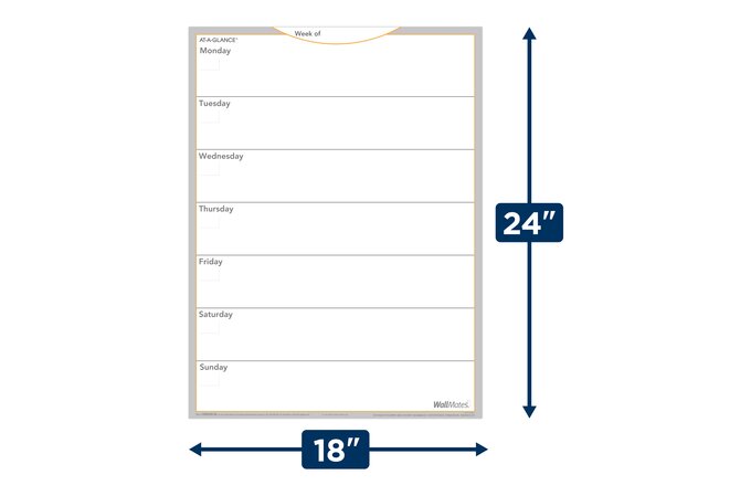 AT A GLANCE Undated WallMates Self Adhesive Dry Erase Weekly Planning