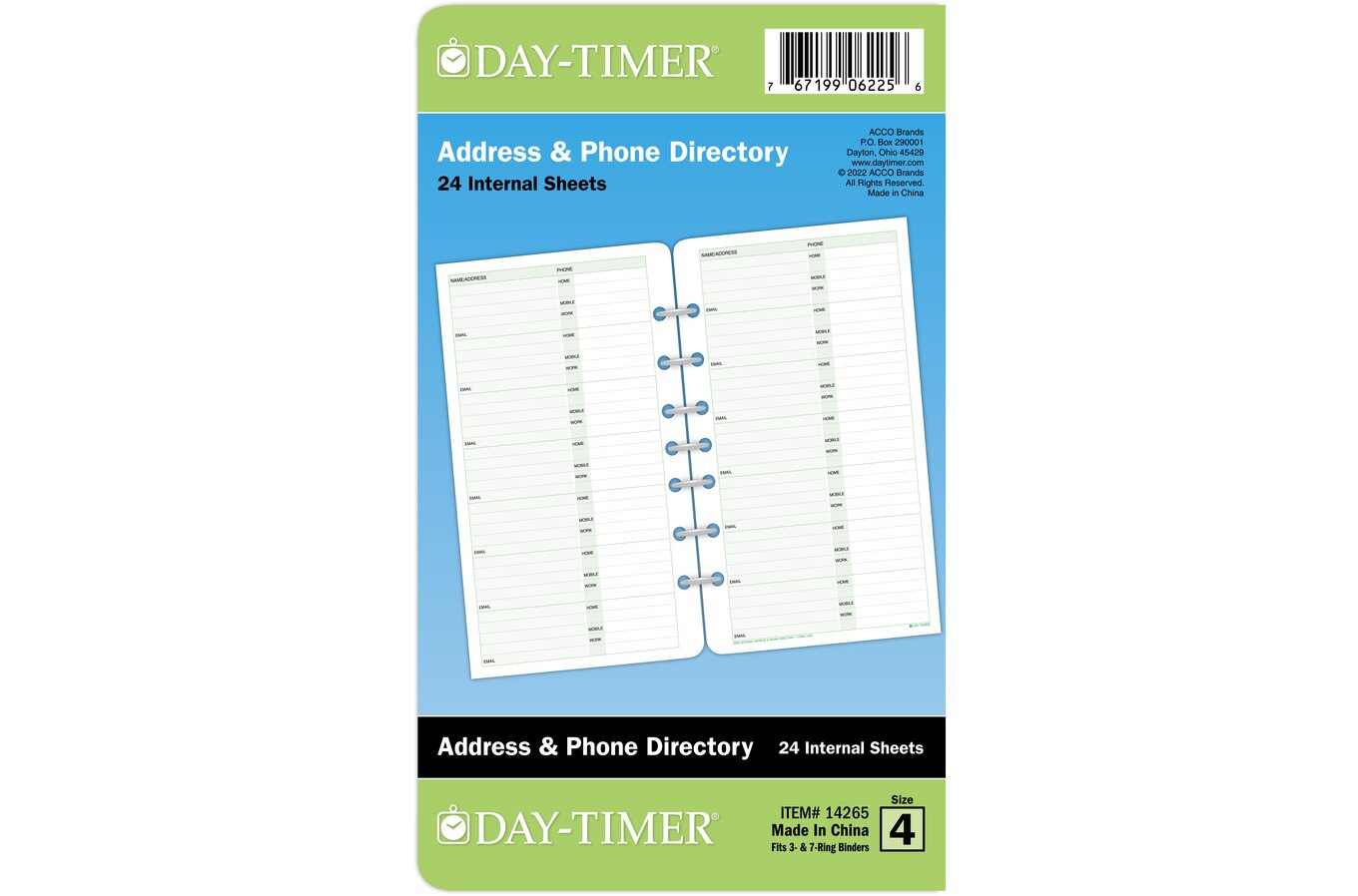 Day-Timer® Internal Telephone Address Directory, Loose-Leaf, Desk Size, 5  1/2 x 8 1/2, Address Pages & Voicemail Logs