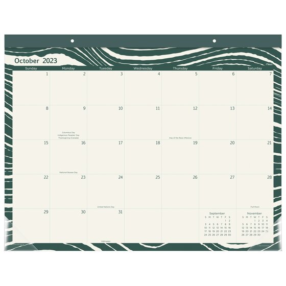 Mead Artisan 2024 15Month Monthly Desk Pad Calendar, Wave, Standard