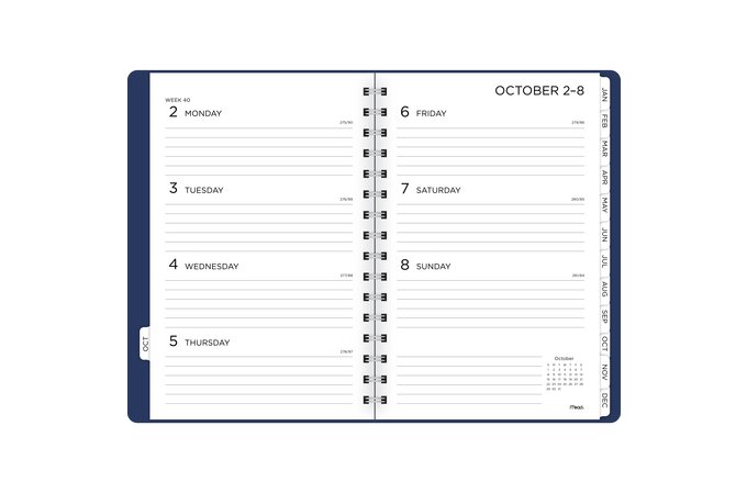 Mead 2024 15-Month Big Plans Weekly Monthly Planner Navy Small 5 12 x 8 12 - Regular Year Planners