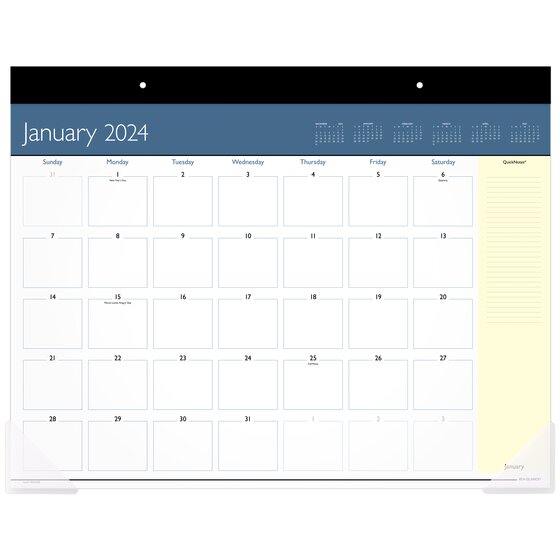 ATAGLANCE QuickNotes 2024 Monthly Desk Pad Calendar, Open Format