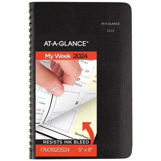ATAGLANCE QuickNotes 2024 Weekly Monthly Planner, Small, 5" x 8