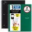 Five Star® Spiral Notebook Plus Study App, 3 Subject, College Ruled, 8 1/2" x 11", 2 Pack, Black, Forest Green thumbnail images 1 of 5
