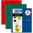 Five Star® Spiral Notebook Plus Study App, 3 Subject, College Ruled, 8 1/2" x 11", 3 Pack, Fire Red, Forest Green, Pacific Blue thumbnail images 1 of 7
