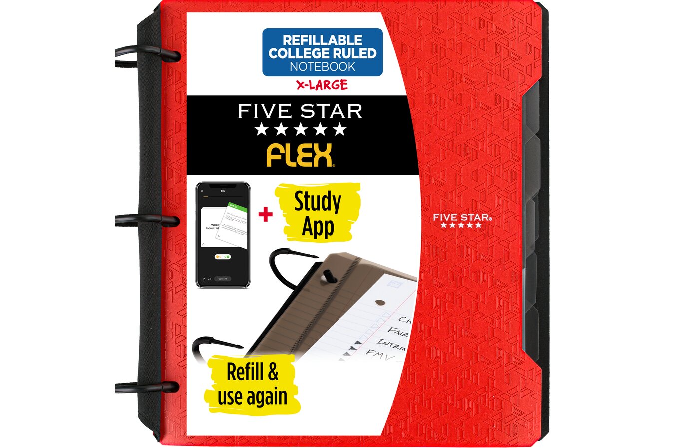  Five Star Flex Hybrid NoteBinder, 1 Inch Ring Binder, Notebook  and Binder All-in-One, Cobalt (73418) : Everything Else