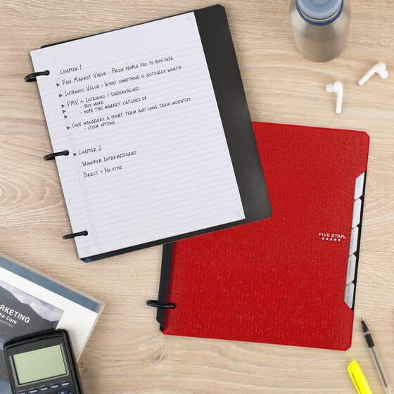 Five Star Flex® Refillable Notebooks Plus Study App, 60 Sheets, College  Ruled
