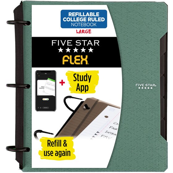 Five Star Flex® Refillable Notebooks Plus Study App, 60 Five Star Flex® Refillable Notebooks Plus Study App, 60