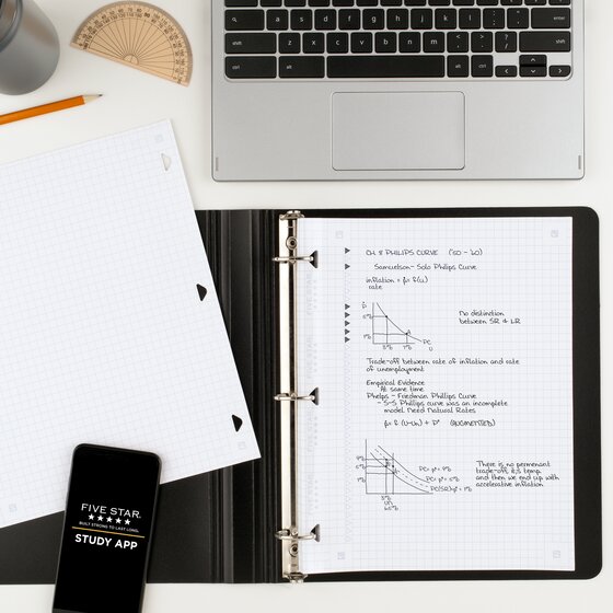 Five Star® Reinforced Filler Paper Plus Study App, Graph Five Star® Reinforced Filler Paper Plus Study App, Graph