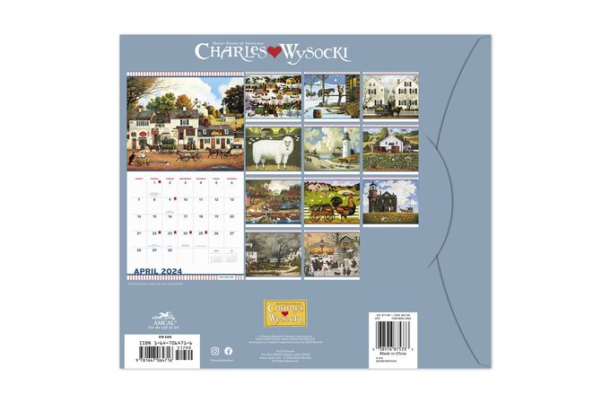 Charles Wysocki 2024 Monthly Wall Calendar, 13 1/2" x 12" | Wall