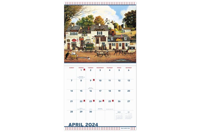 Charles Wysocki 2024 Monthly Wall Calendar, 13 1/2" x 12" | Wall