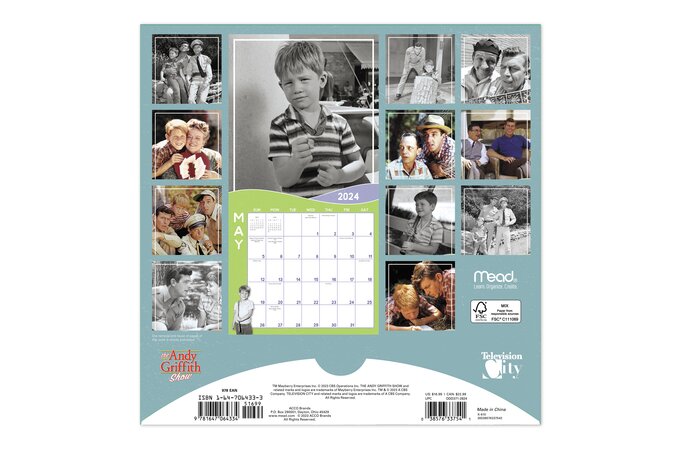 The Andy Griffith Show 2024 Monthly Wall Calendar, 12" x 12" | Wall