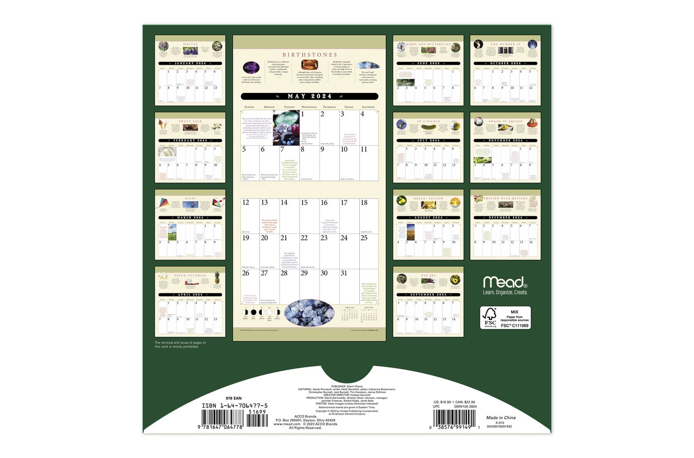 The Old Farmer's Almanac 2024 Monthly Wall Calendar, 12