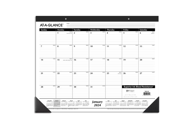 AT-A-GLANCE® Desk Calendars - Unlined, 2024 S-25480 - Uline