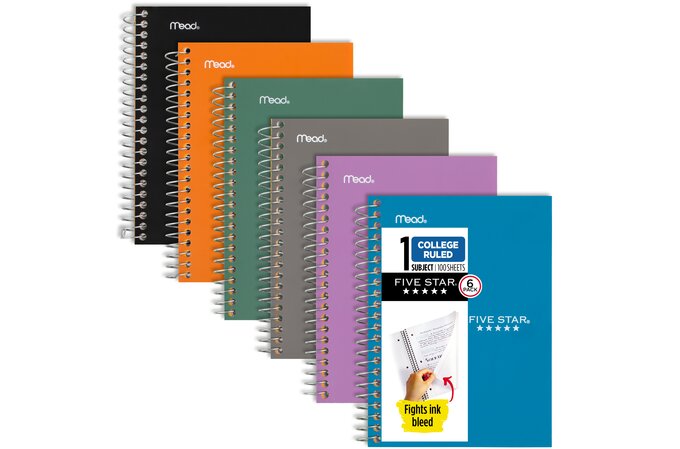 Five Star Personal Wirebound Notebook Multipacks, College Ruled