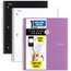 Five Star® Spiral Notebook Plus Study App, 1 Subject, College Ruled, 8 1/2" x 11", 3 Pack, Amethyst Purple, Black, White thumbnail images 1 of 7
