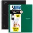 Five Star® Spiral Notebook Plus Study App, 5 Subject, College Ruled, 8 1/2" x 11", 2 Pack, Black, Forest Green thumbnail images 1 of 7