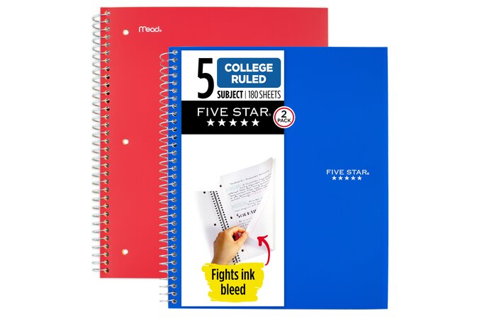 Left-Handed Logo College Ruled Spiral Notebook, 4 pack